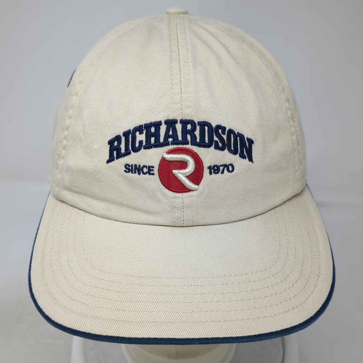 Richardson Baseball Cap Beige One Size Slideback Curved Brim Cotton Logo Hat