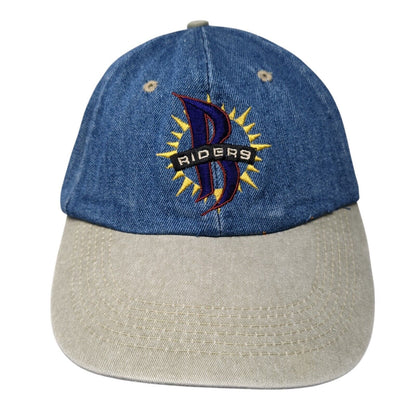 Riders Slideback Hat Blue One Size Adjustable Colorblock Denim 6 Panel