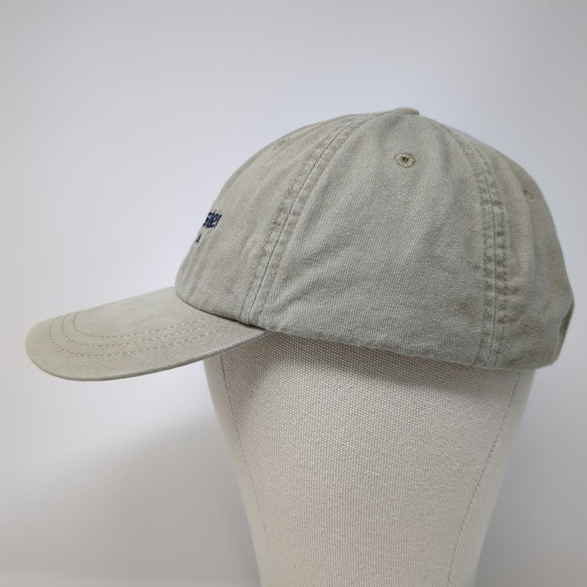 Adams Baseball Cap Beige Blue One Size LawnMaster Virginia Leather Strap Hat