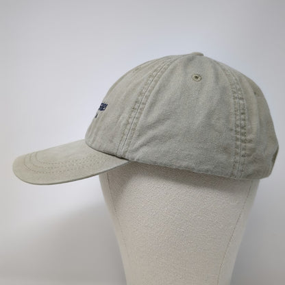 Adams Baseball Cap Beige Blue One Size LawnMaster Virginia Leather Strap Hat
