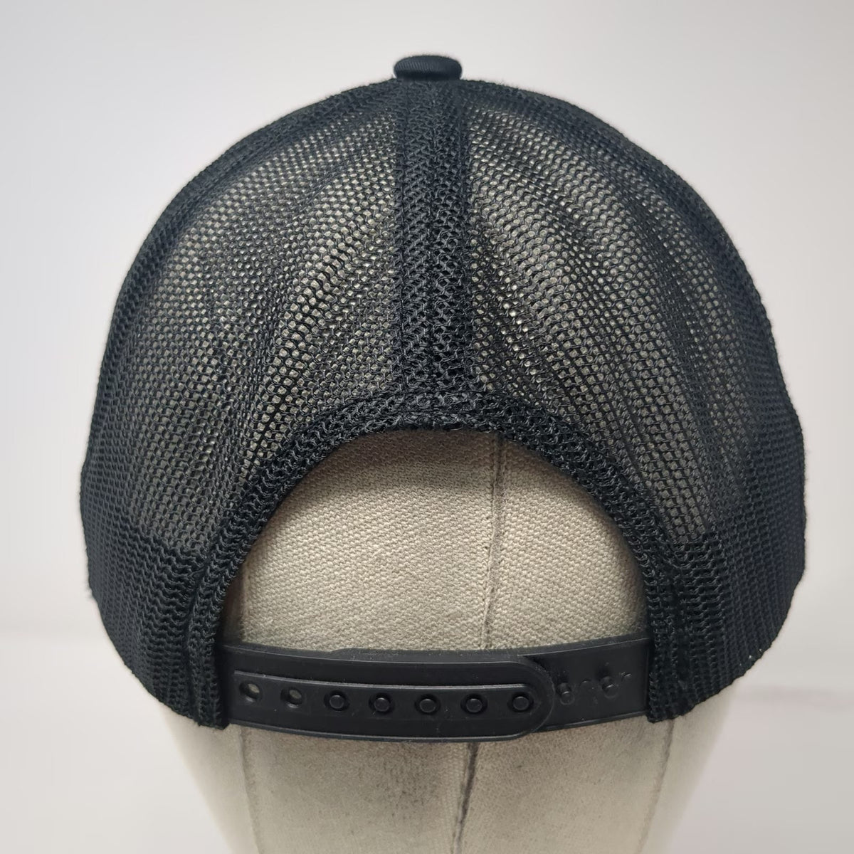 HAKA Trucker Hat Black One Size Leather Patch Fox Island WA Mesh Snapback Hat