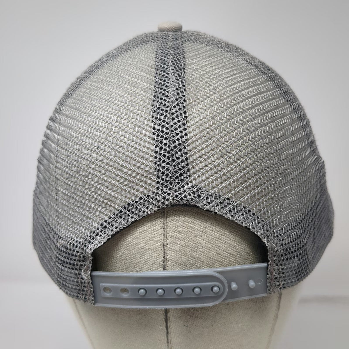 Gray Trucker Hat One Size Union Perks Embroidered Stars Mesh Back Snapback Logo