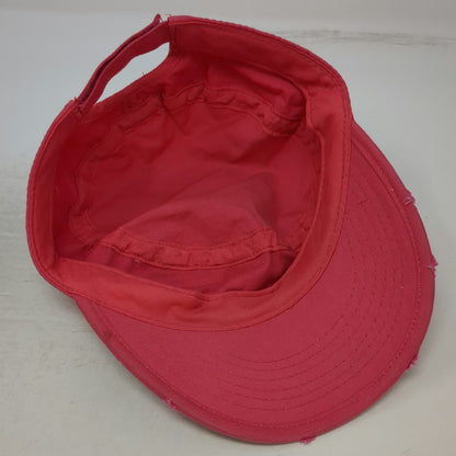 Army Cap Hat Pink One Size Graphic Scrollwork Cadet Design Cotton Bird Print