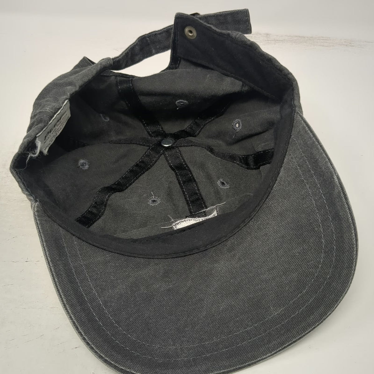 Pepsi Baseball Cap Gray One Size Tonal Logo Embroidered Slideback Adjustable Hat