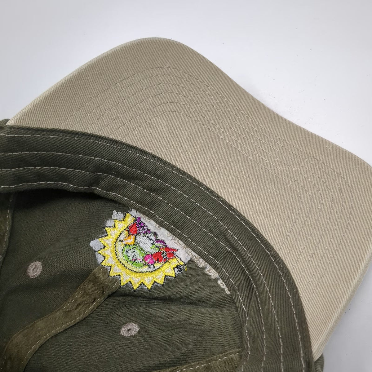 Green Baseball Cap One Size Eat Fruits Vegetables Active Strapback Hat Contrast