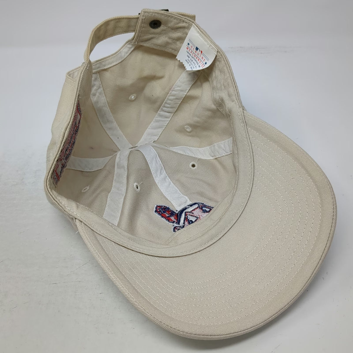 Cleveland Indians MLB Twins Enterprise Baseball Cap Beige OSFM Logo Slideback