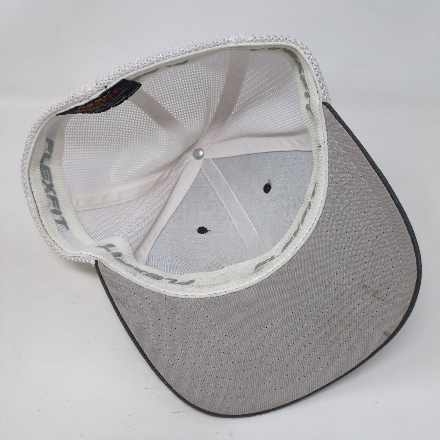 Flexfit Fitted Mesh Back Trucker Hat Gray One Size Colorblock Yupoong