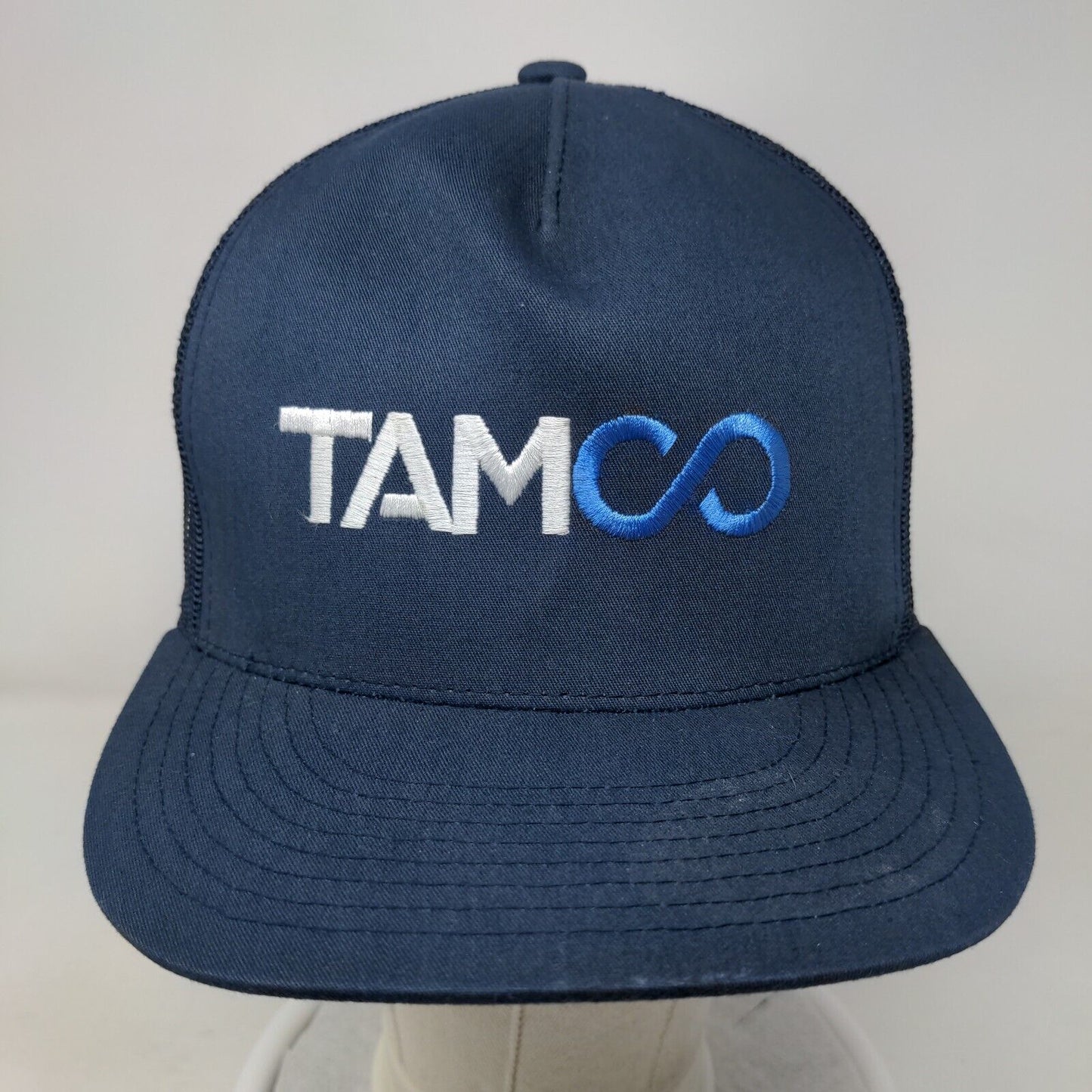 Tamco Snapback Trucker Hat Blue OS Adjustable Embroidered Mesh Back Yupoong