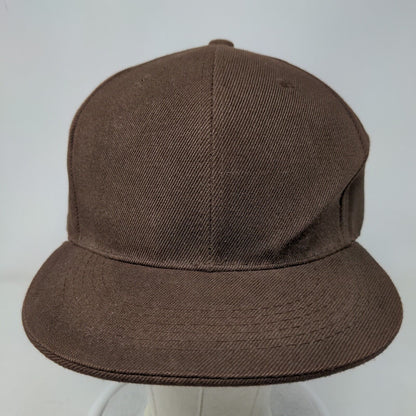 Unbranded Fitted Hat Brown Size 7 3/4 Premium Fits Vented Holes 6 Panel Blank