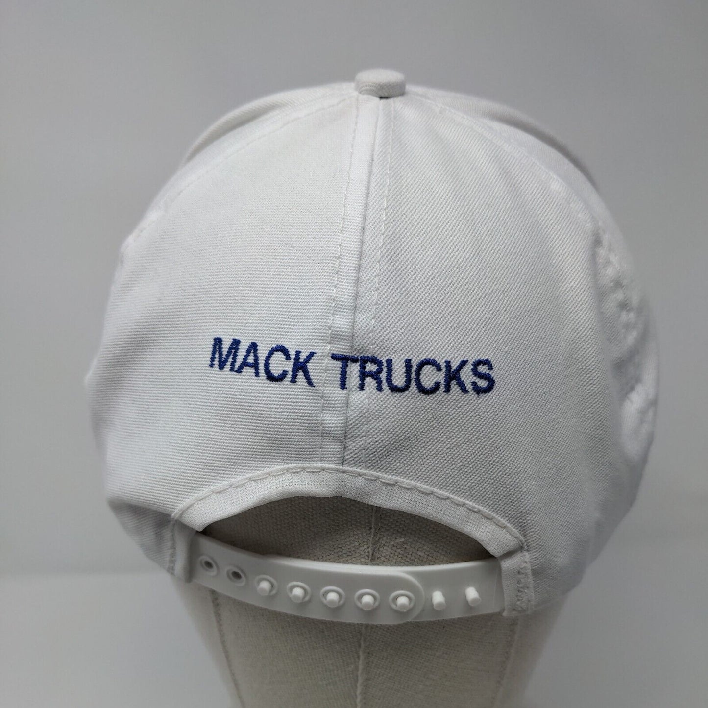 USA Mack Trucks Snapback Hat White OSFA Adjustable Embroidered Rope Novad