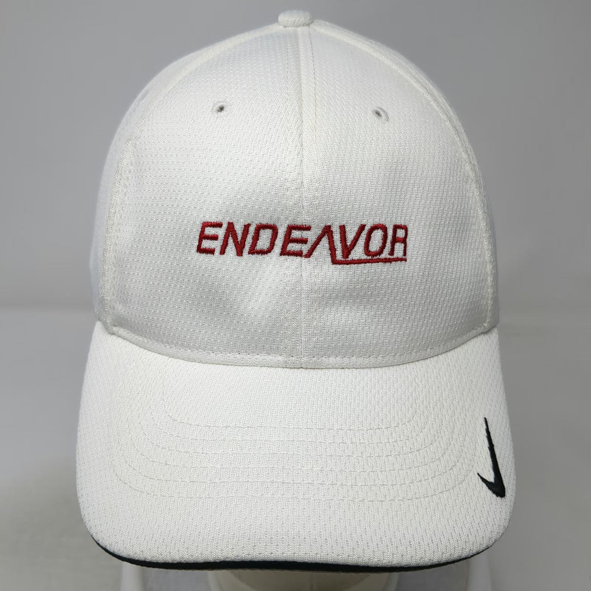 Nike Golf Baseball Cap White XL Fitted Endeavor Logo Textured Athletic Hat