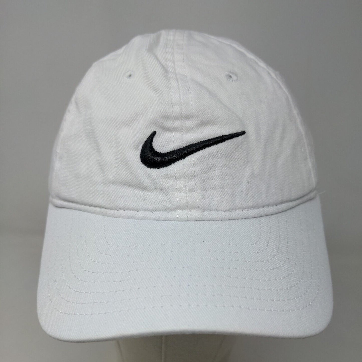 Nike Boy's Strapback Hat White Size 4-7 Embroidered Swoosh Logo Cotton