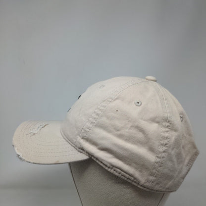 Adidas Slideback Hat Tan OSFM Adjustable Embroidered Distressed 6 Panel