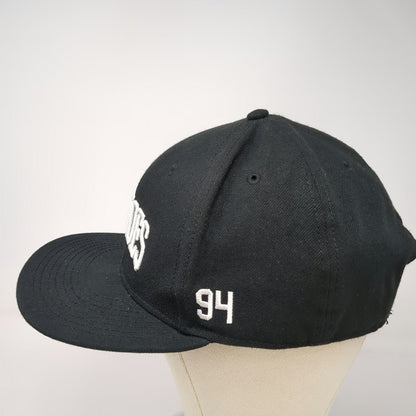 DC Shoes Snapback Hat Black OSFM Embroidered Logo Flat Brim 94 Skatewear OSFM