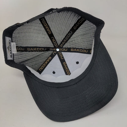 BAKCOU Tribe Member Snapback Trucker Hat Black One Size Adjustable Mesh Back