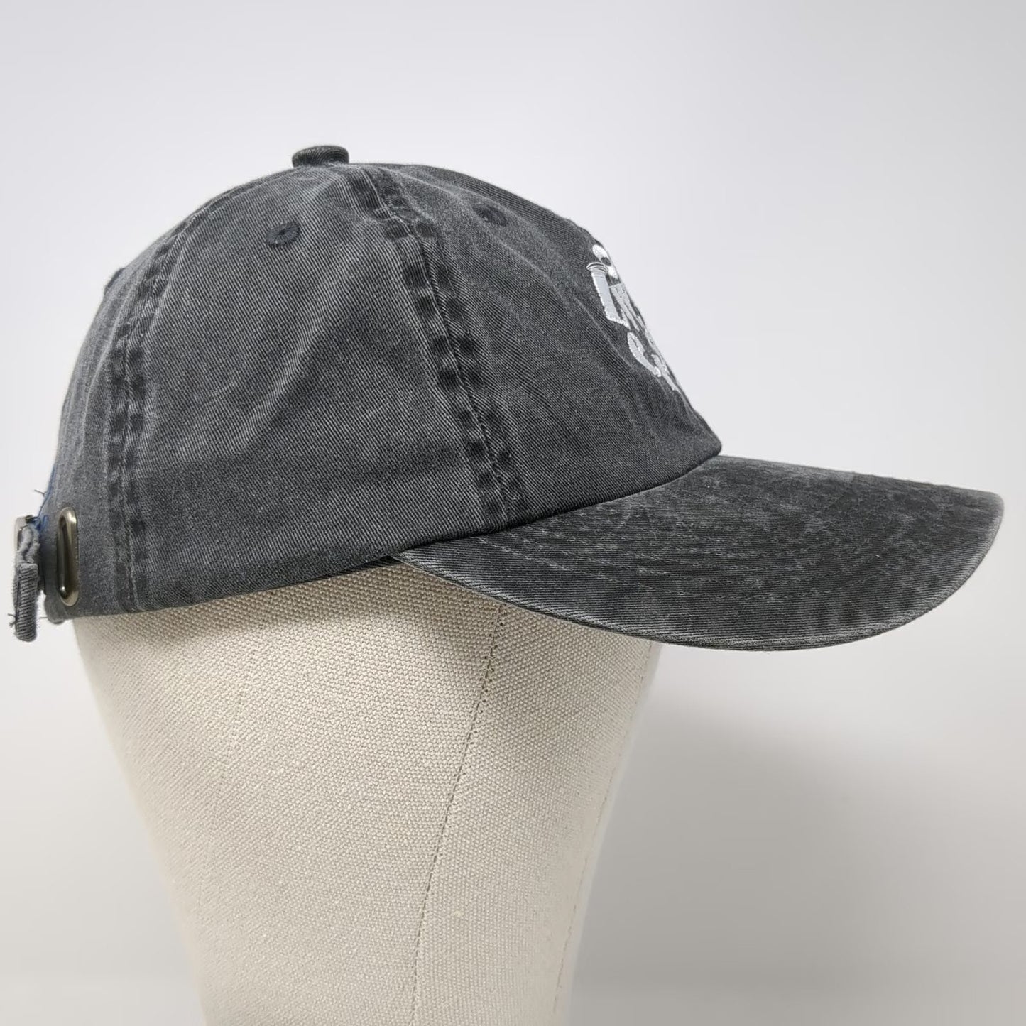 Port Authority Baseball Cap Gray One Size Slideback Unstructured Cotton Logo Hat