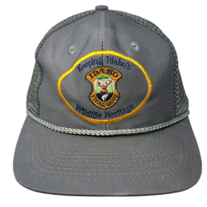 Head To Toe Trucker Hat Gray Snapback Idaho Fish Game Wildlife Heritage Vintage