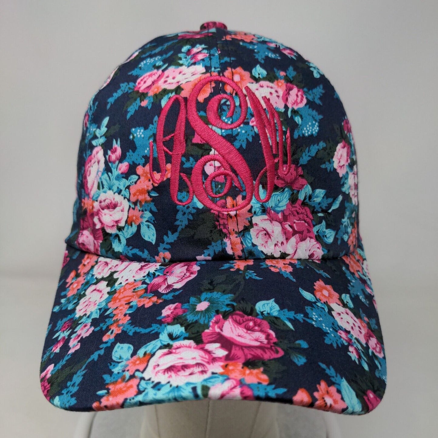 ASM Embroidered Logo Strapback Hat Multicolor One Size Adjustable Floral