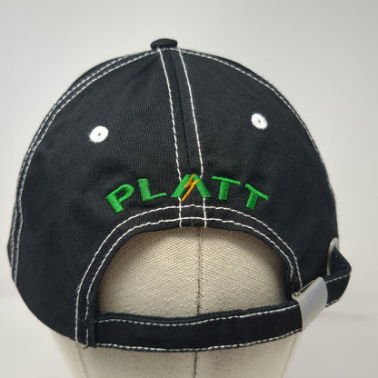 Baseball Cap Black Yellow Green OSFM Lightning Bolt Platt Contrast Stitch Hat