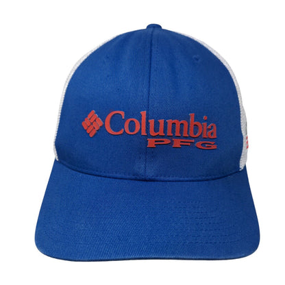 Columbia PFG Fitted Mesh Back Trucker Hat Blue L/XL Colorblock