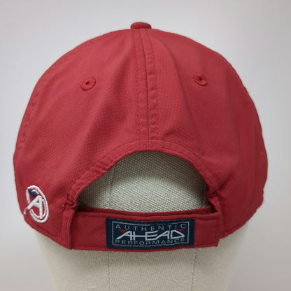 Ahead Baseball Cap Red One Size Turtle 1918 Athletic Embroidered Strapback Hat