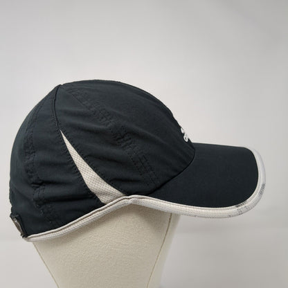 Adidas Aeroready Strapback Hat Black OSFA Mesh 3 Stripes White Trim