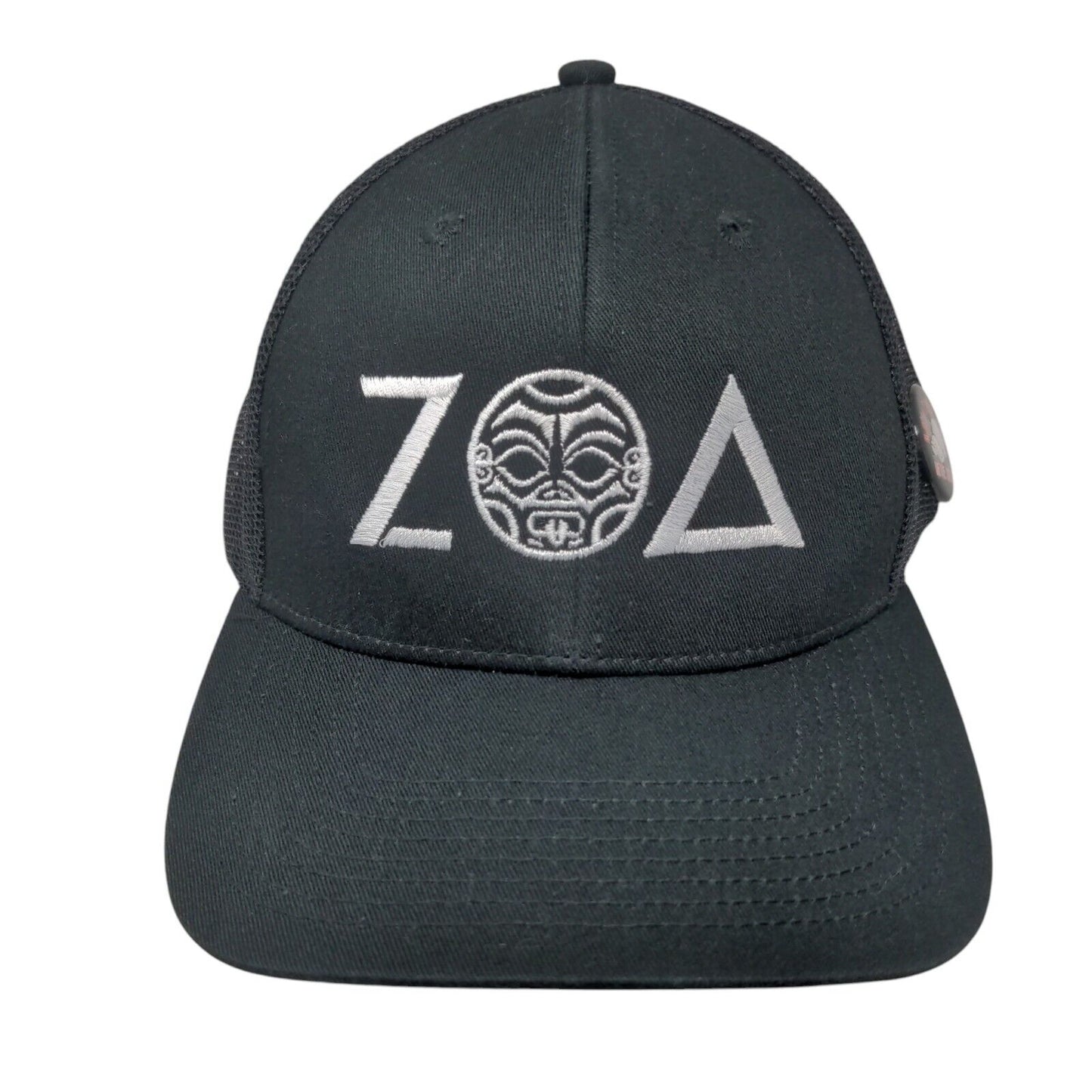 ZOA Snapback Mesh Back Trucker Hat Black Adult Pin Outdoor Cap
