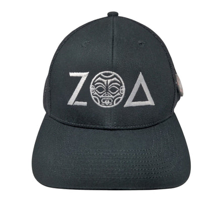 ZOA Snapback Mesh Back Trucker Hat Black Adult Pin Outdoor Cap
