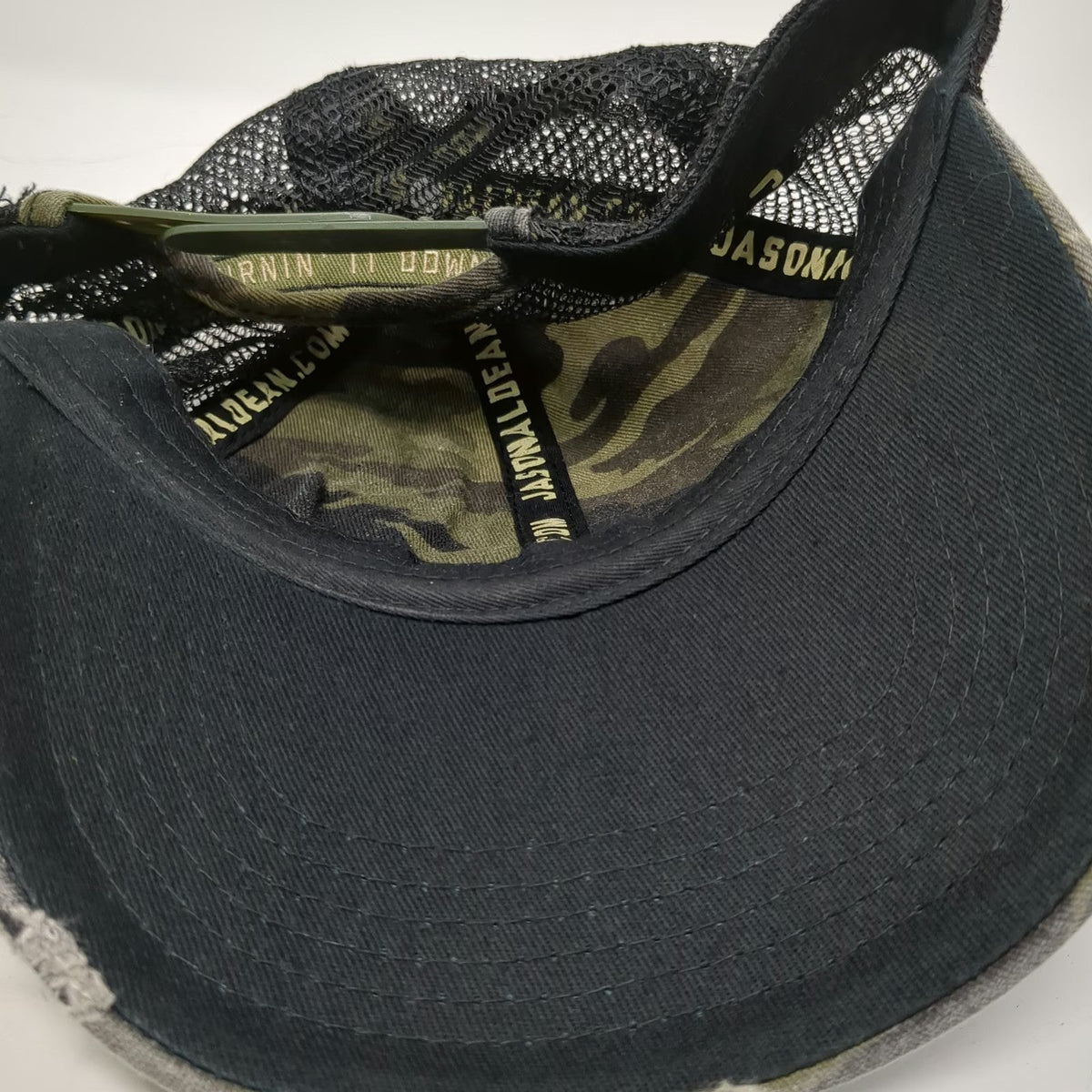 Jason Aldean Trucker Hat Green One Size Camo Burnin It Down Mesh Distressed