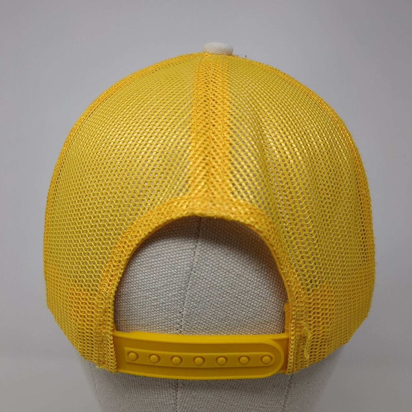 Bass Pro Shops Snapback Trucker Hat Yellow OS Adjustable Mesh Back Gone Fishing