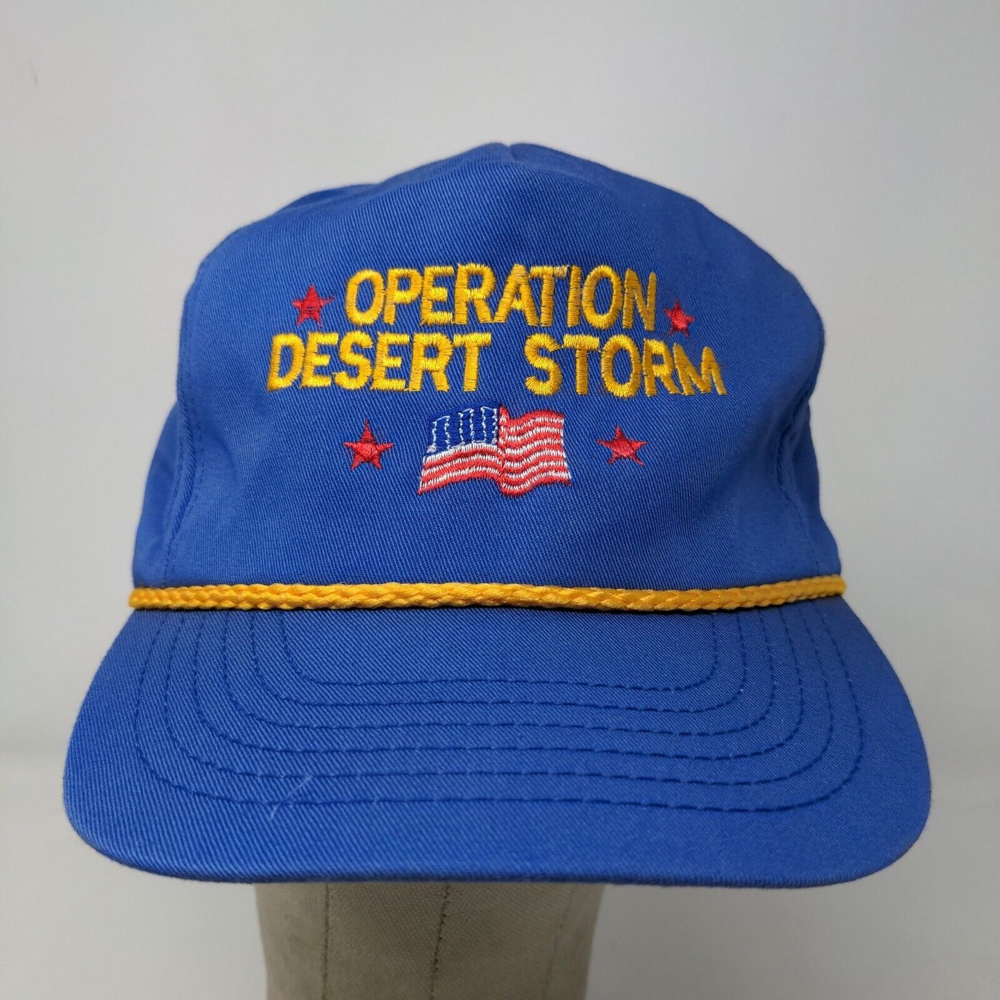 The Executive Line Mens Snapback Trucker Hat Blue Vintage Operation Desert Storm