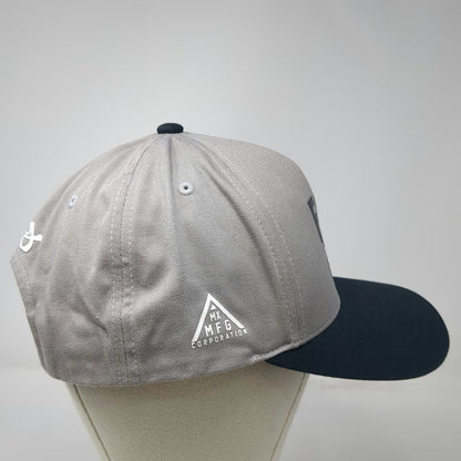 Fox 5 Panel Hat Gray Black One Size Snapback Cotton Graphic MX MFG Logo Motor