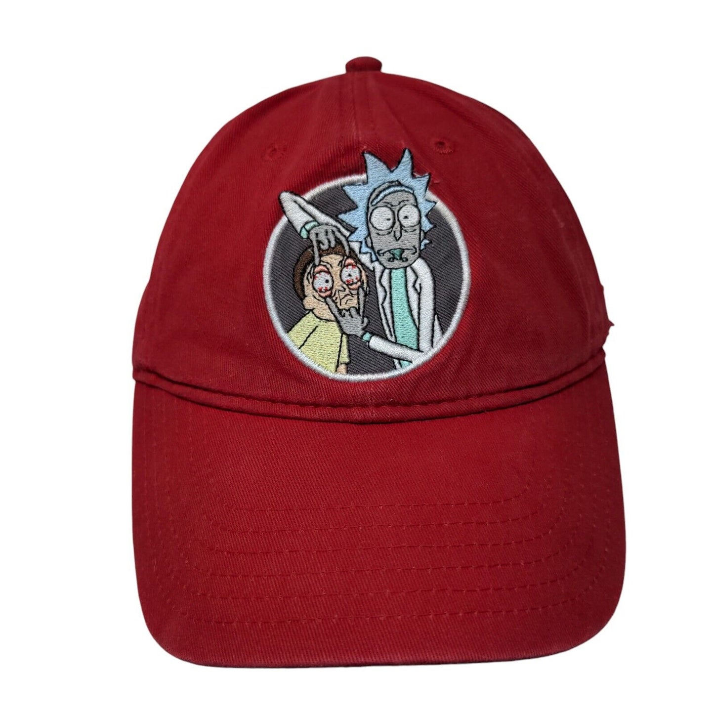 Rick And Morty Adult Swim Slideback Hat Red One Size Adjustable Embroidered