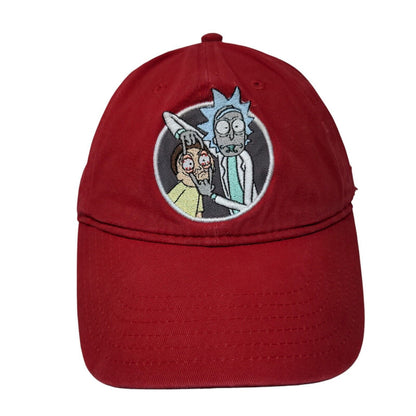 Rick And Morty Adult Swim Slideback Hat Red One Size Adjustable Embroidered