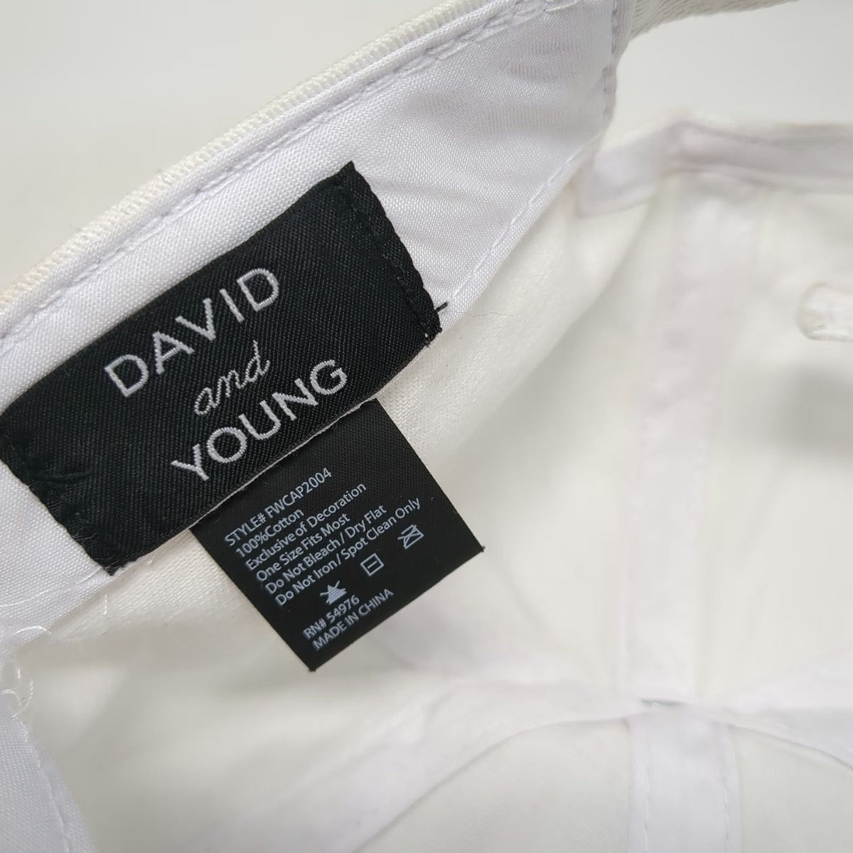 David and Young Baseball Cap White One Size Let It Bee Embroidered Slideback hat