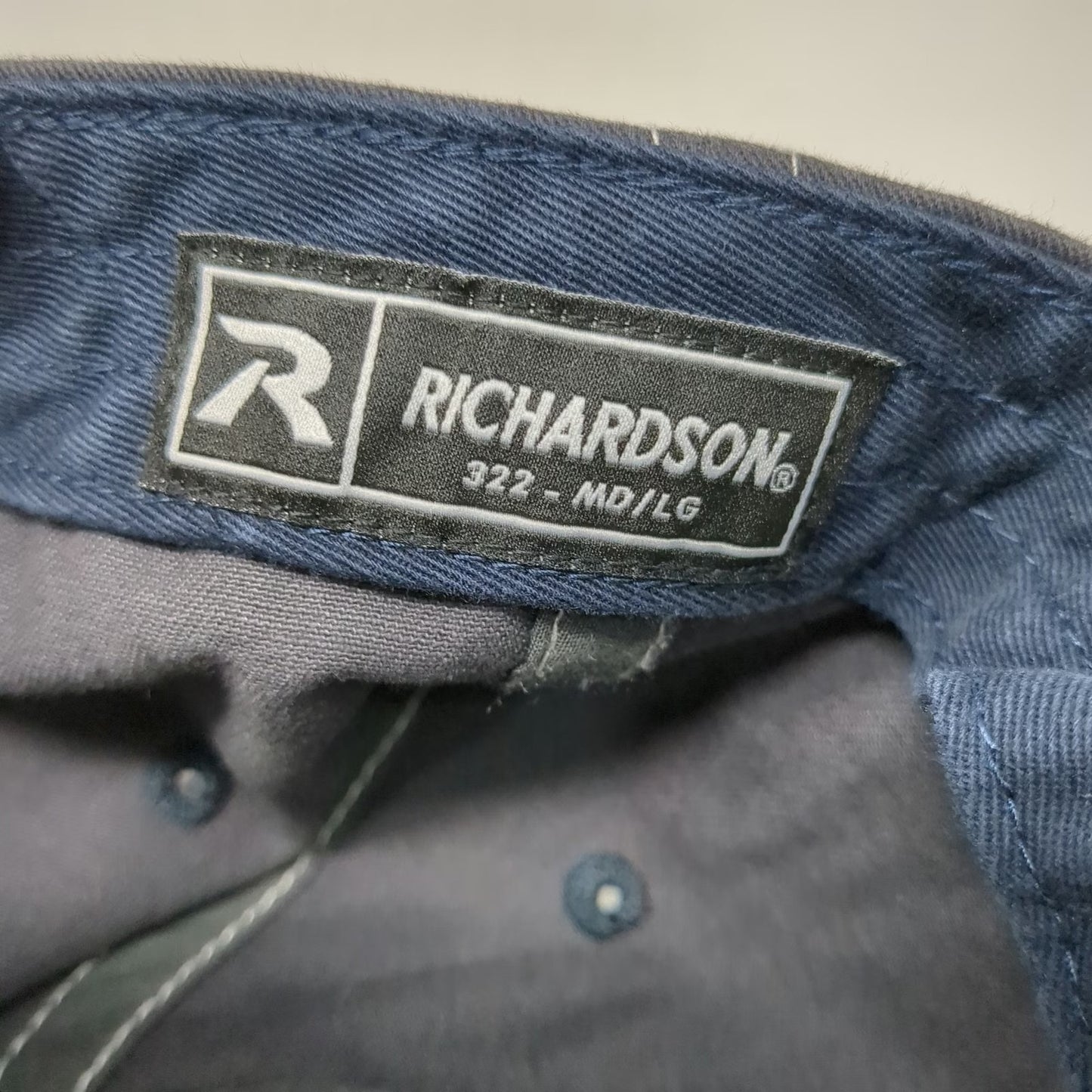 Richardson Trucker Hat Blue Gray L American Flag River Pools Catch The Wave