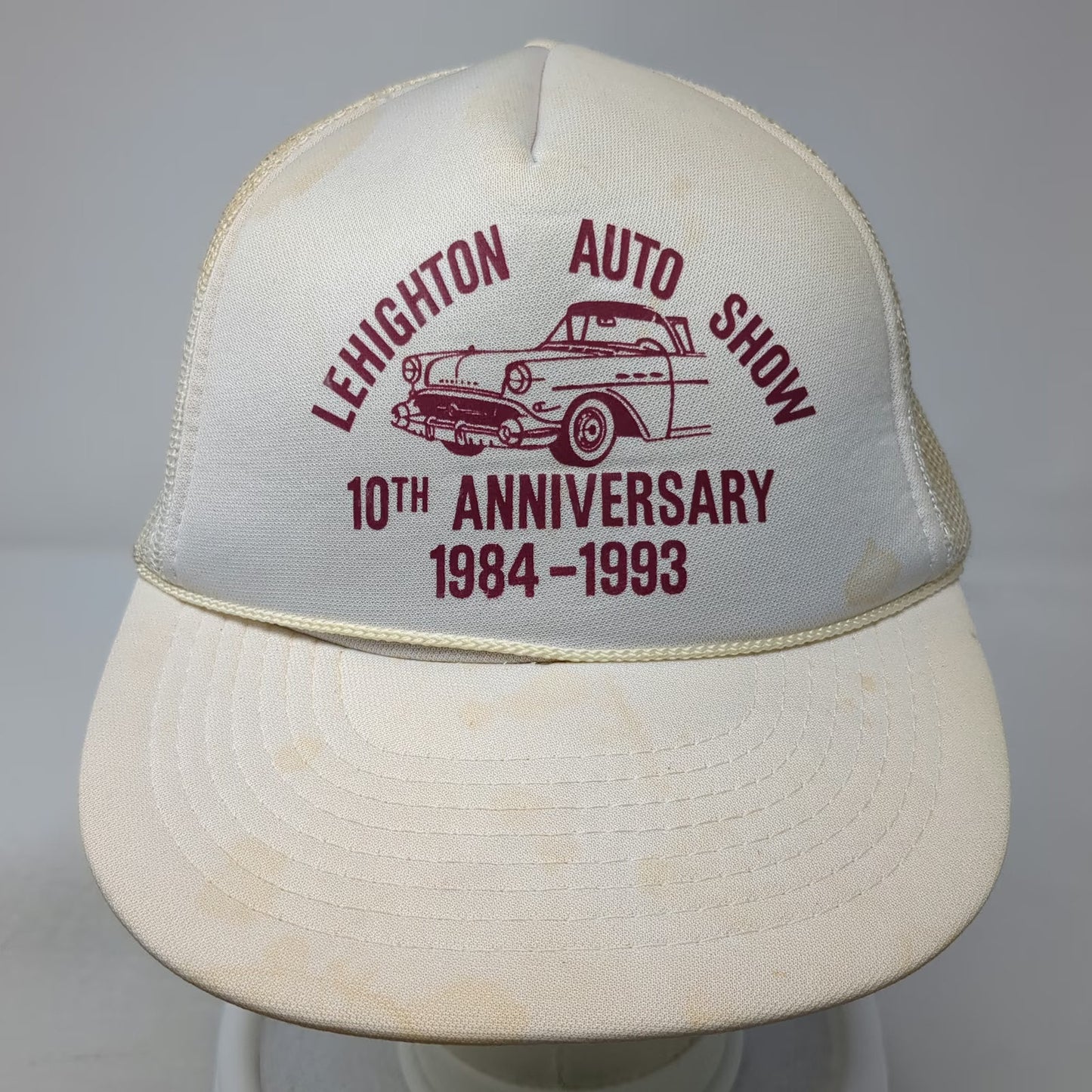 T.I. Trucker Hat Beige One Size Lehighton Auto Show Anniversary Car Snapback