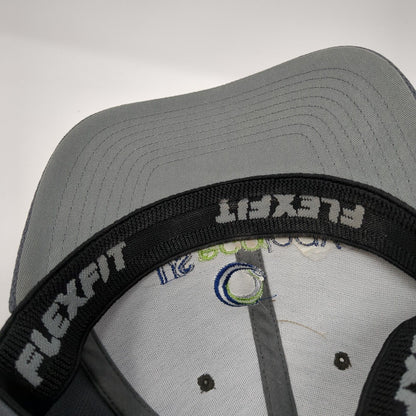 US Ecology Fitted Hat Gray S/M Flexfit Embroidered Sport-Tek 6 Panel