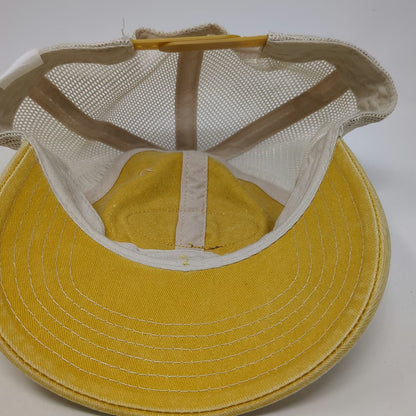 Farnam Trucker Hat Yellow OSFM Leather Patch Mesh Back Snapback Horse Care Cap