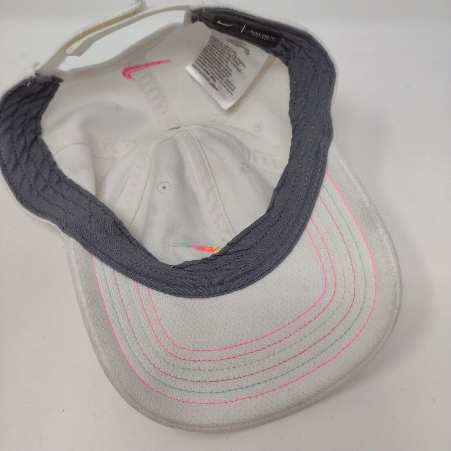 Nike Dri-Fit Child Strapback Hat White One Size Adjustable Embroidered Swoosh