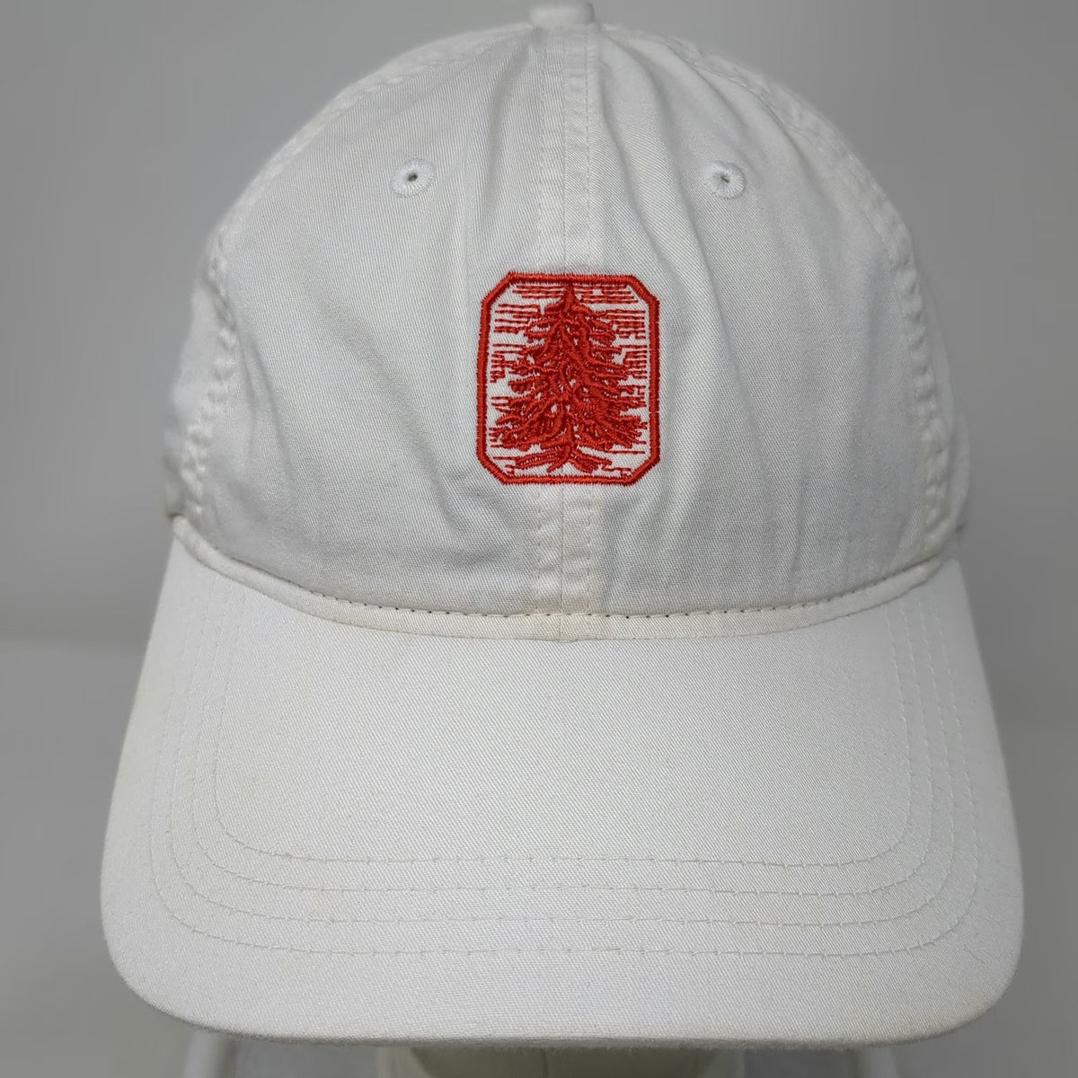The Game Baseball Cap White OSFM Pine Tree P.L.P. Embroidered Logo Hat Cotton