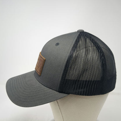 Range Leather Company Trucker Hat Gray One Size Montana Trophy Outfitters Elk