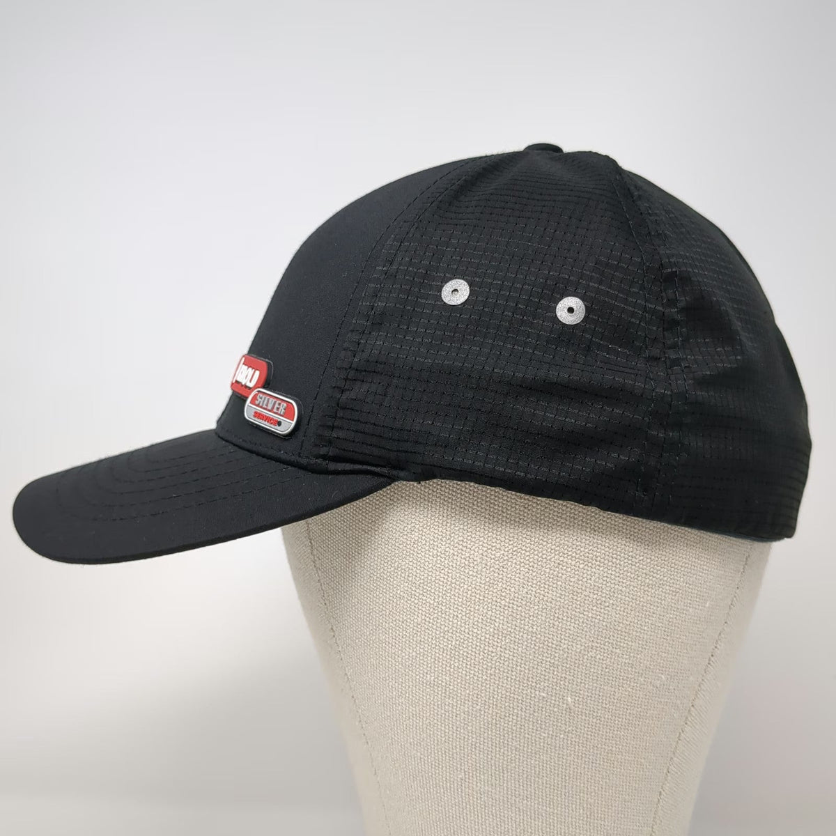 Richardson Baseball Cap Black Red Silver XL Arnold Service Flexfit Patch Hat
