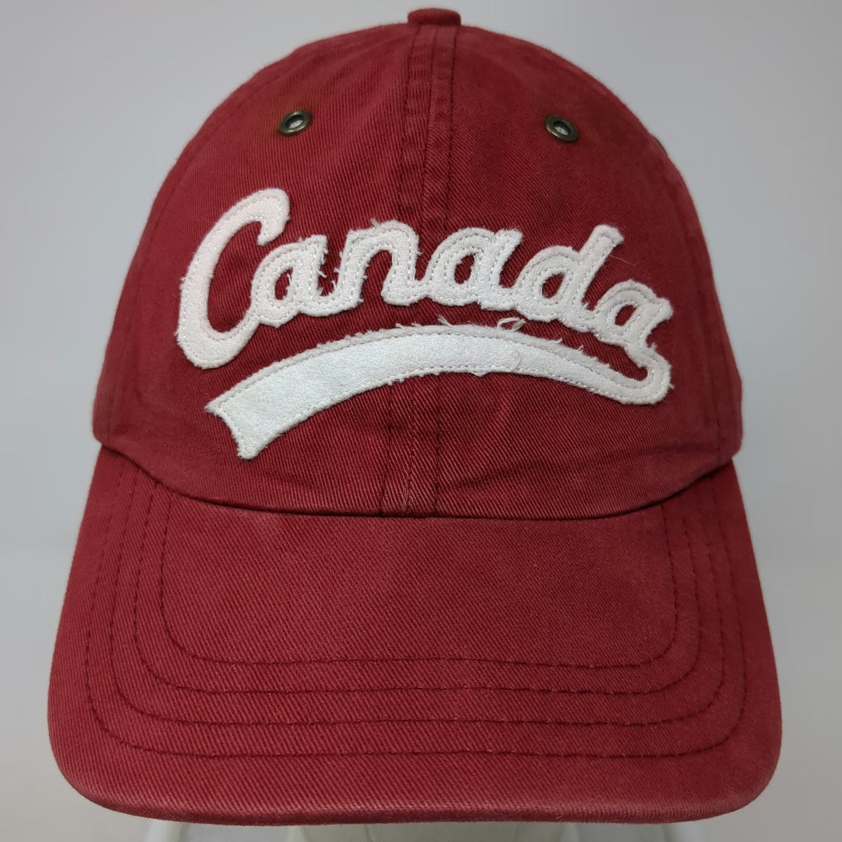 Roots Athletics Baseball Cap Red OSFM Slideback Canada Beaver Logo Cotton Hat