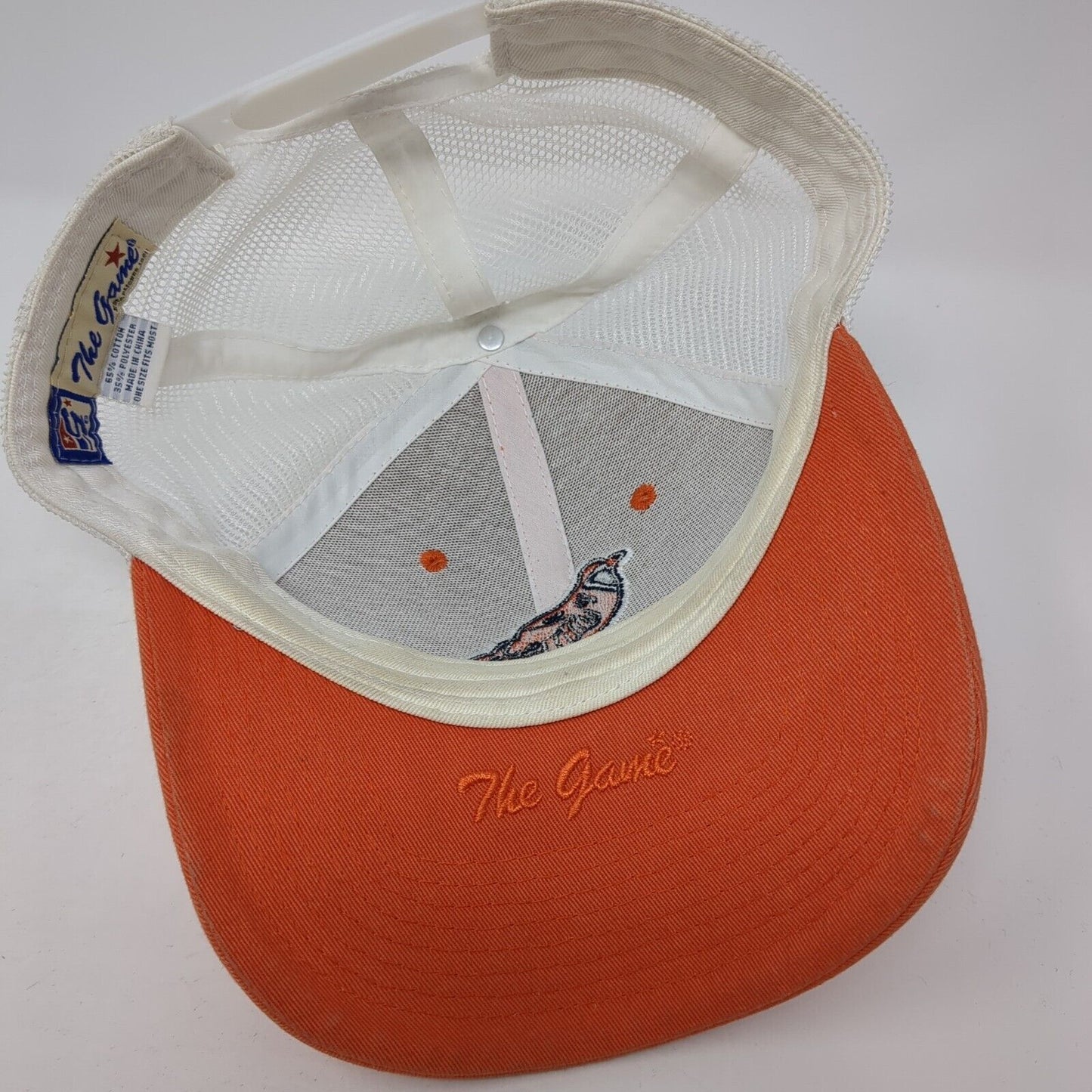 The Game Snapback Trucker Hat Orange One Size Adjustable Embroidered Mesh Back