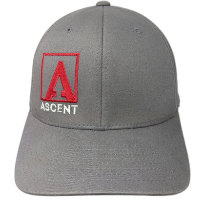 Flexfit Baseball Cap Gray XL Ascent Embroidered Logo Curved Brim Structured Hat