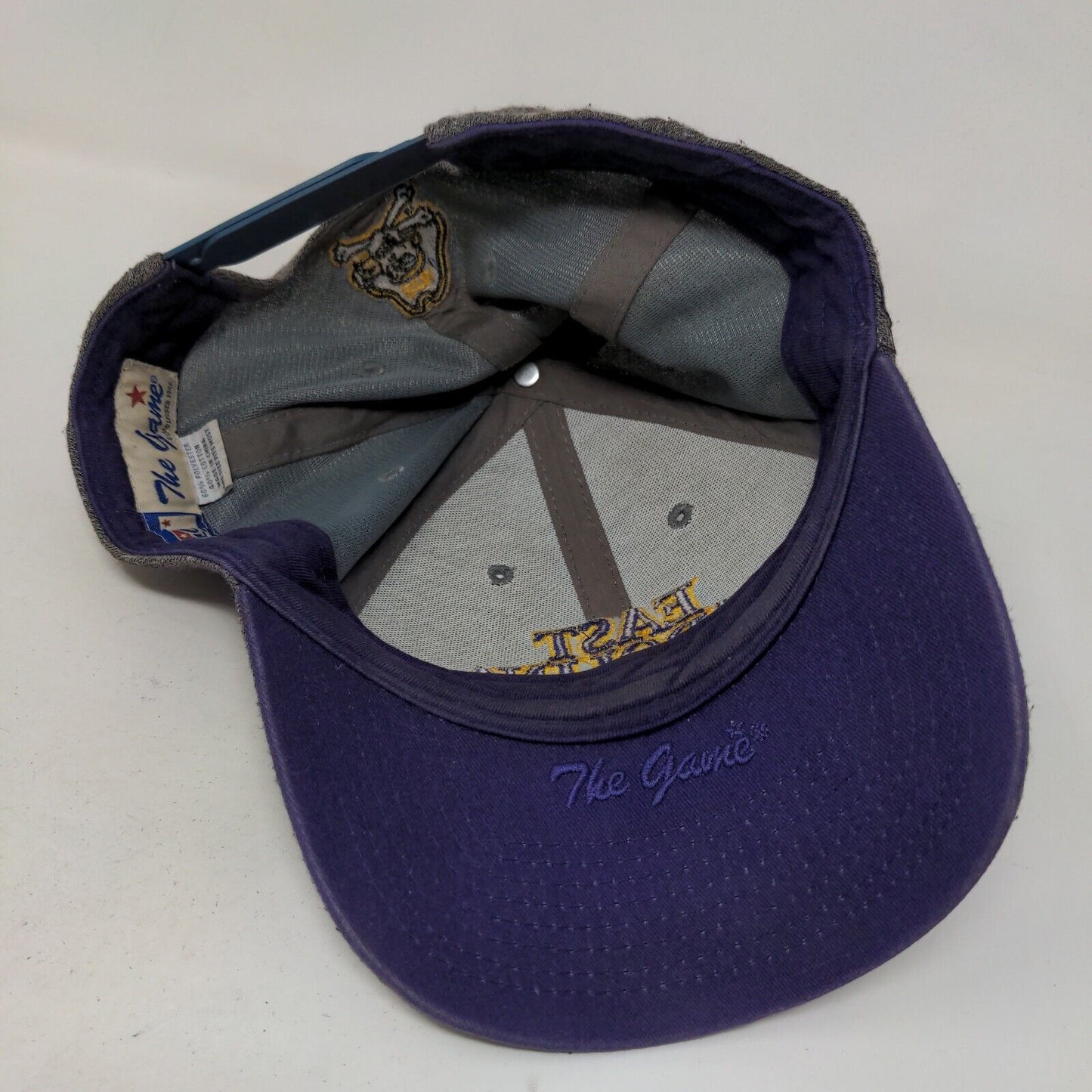 The Game Men's Snapback Hat Gray OSFM East Carolina Pirates Embroidered Logo