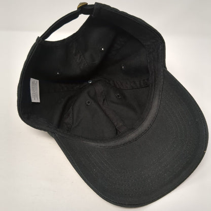 Paw Print Slideback Hat Black One Size Adjustable Vented Holes 6 Panel Cotton