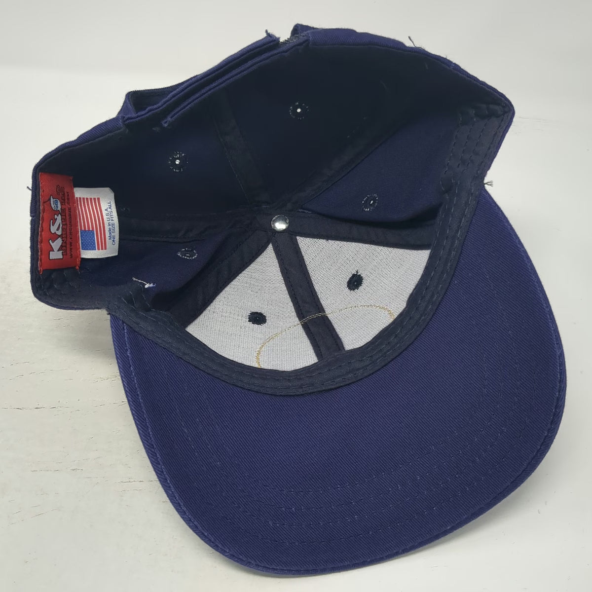 K & S Unique LLC Baseball Cap Blue One Size US Navy Military Flag USA Made Hat