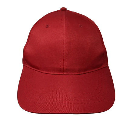 Unbranded Strapback Hat Red One Size Adjustable Vented Holes 6 Panel Blank